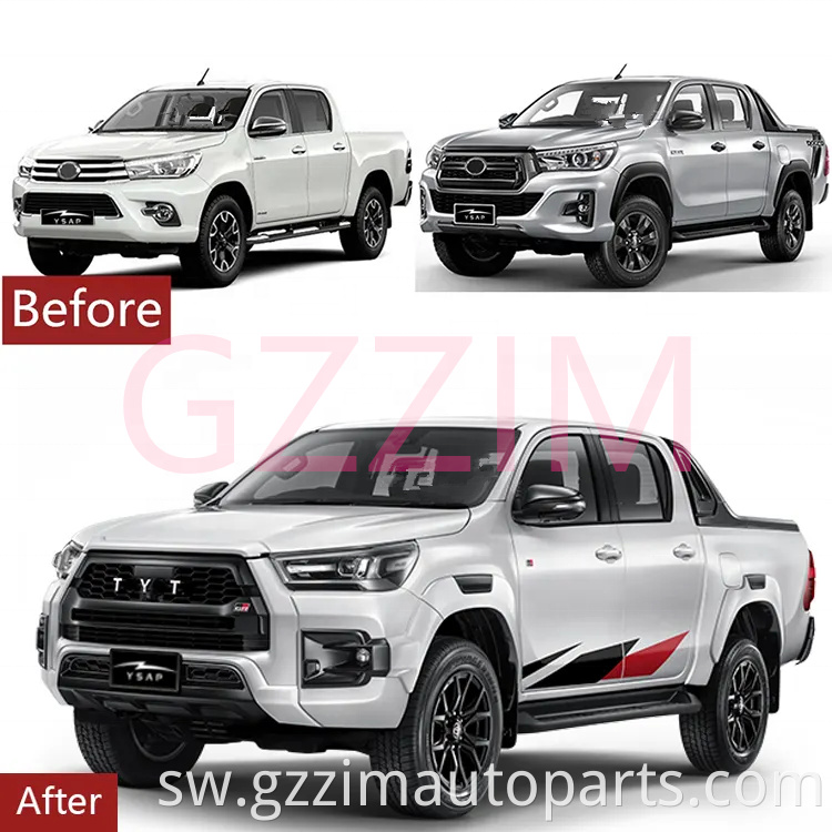 Kwa Toyota Prado Mwili Kit Front Bumper Headlight Grille kwa FJ120 2003-2009 Uboreshaji hadi Prado FJ150 2018+